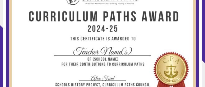 Curriculum PATHS History Teaching Awards